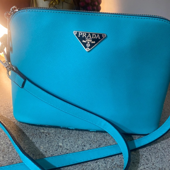 Prada Bags Aqua Blue Prada Crossbody Purse Poshmark
